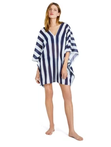 Kate Spade New York Awning Stripe Cover Up Caftan Swim Blue Women's XS / S NWT - Picture 1 of 7