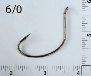 PAQUETE DE 50 ganchos de pesca offset níquel calvo talla 6/0 TACKLEWORKS doblados ojos hacia arriba - Imagen 1 de 2