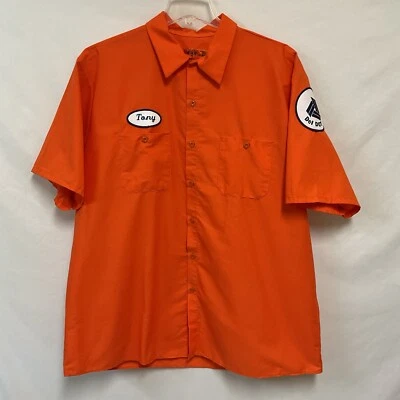 Red Kap XXL Orange Del Dot Button Up Work Shirt 'Tony' Name Patch Short Sleeve - Image 1 of 4