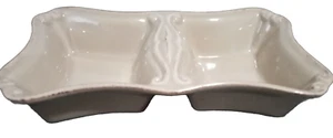 Casa Stone By Casafina Fine Rectangular Server 2 Compartments Beige Vintage - Picture 1 of 11