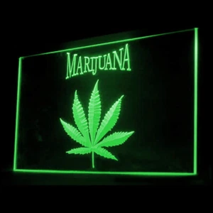 Letrero de neón con luz LED pantalla herbal hoja cáñamo alta vida marihuana 220041 - Imagen 1 de 1