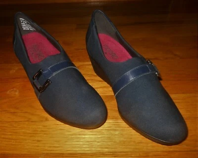 Munro Mindy wedge pumps  Women's 7.5 M  Leather + textile uppers  Worn once - Image 1 of 4