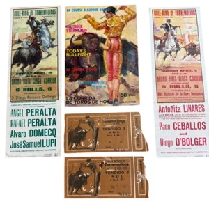 1972 Bullfight Poster Program Tickets Torremolinos Spain Matador Art Vtg Lot - Picture 1 of 15