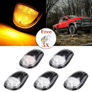 5X CLEAR LENS CAB MARKER CLEARANCE AMBER LED LIGHT+FREE LEDS FOR 03-16 DODGE RAM - Picture 1 of 10