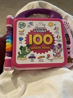 Leap Frog Scout and Violet Electronic 100 Words Book Pink. Eng&Spanish Speaking - Image 1 of 4