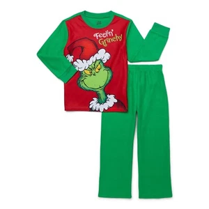 The Grinch Girls Long Sleeve Top & Pants Pajama Set Size M (8) - Picture 1 of 2