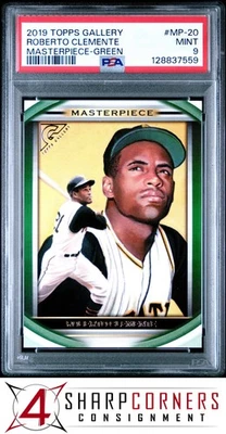 2019 TOPPS GALLERY MASTERPIECE GREEN #MP-20 ROBERTO CLEMENTE #/250 POP 1 PSA 9 - Image 1 of 3