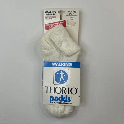 VTG Socks Padds Thorlo Acrylic Walking 8.5-11 Low White 90s WMX-11 NOS Thor-Lon - Image 1 of 4