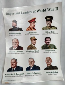 Poster laminato di importanti leader della seconda guerra mondiale 22"x17" seconda guerra mondiale - Foto 1 di 7