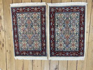 2 x Handgeknüpfter Orientteppich Moud   Auto Fußmatten( 60 X 40 CM)   Neu Top - Bild 1 von 5