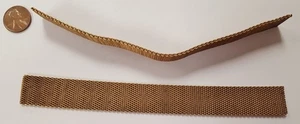 VINTAGE SOLID AGED BRASS MESH FLEX 19mm. WIDE 7" CHAIN SECTION N453 - Picture 1 of 2