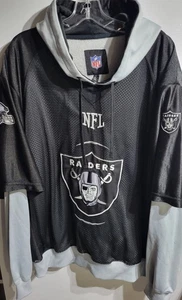 Felpa con cappuccio pullover NFL Oakland Raiders nera taglia 2XL - Foto 1 di 2