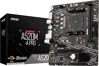 Placa madre MSI A520M-A PRO AMD AM4 Micro ATX para Ryzen 5000 Series NUEVA JP - Imagen 1 de 4