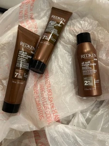 Redken All Soft Mega Locken 1,7 flüssige Unzen Shampoo mit Hydramelt-Röhrchen (2) - Bild 1 von 3