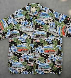 Reyn Spooner Men's Large Rayon Classic Cheverolet Chevy Cars Hawaiin Shirt - Picture 1 of 3