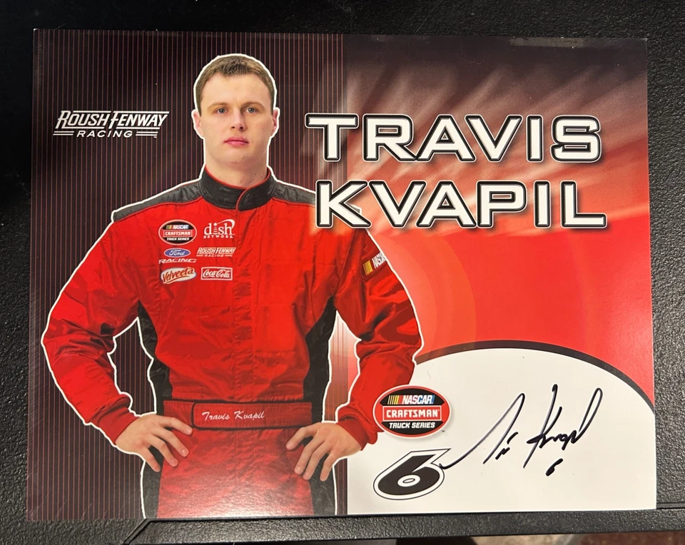 Travis Kvapil Signed NASCAR Picture ~  Truck Champ, Roush Racing 8 1/2 x11 photo - Image 1 of 1