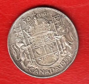 CANADA 50 CENTS 1953 SILVER - Picture 1 of 2