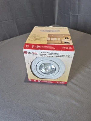 Kit de iluminación de cardán Utilitech blanco 3 pulgadas GU10 50 vatios 16059 - Caja abierta Foto 1 de 4
