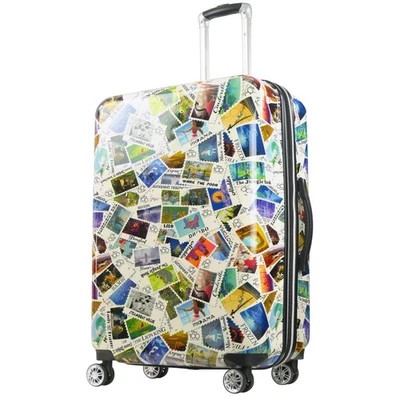 Disney 30 Inch Rolling Luggage, Disney Stamps Hardshell Suitcase with Spinner... - Image 1 of 4