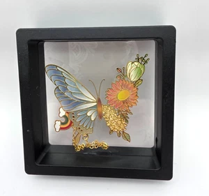 Butterfly Flower Metal Bookmark with Chain New in Display Box Gold Tone Gift - Imagen 1 de 7