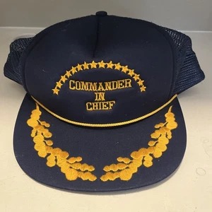 Vintage Commander In Chief Trucker Cap Mesh Snapback Hat - Picture 1 of 7