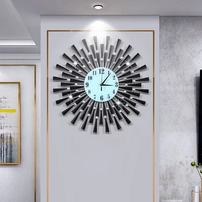 Reloj de Pared Grande Relojes de Pared Decorativos 3D No Ticking Relojes de Cuarzo Silenciosos con... Foto 1 de 4