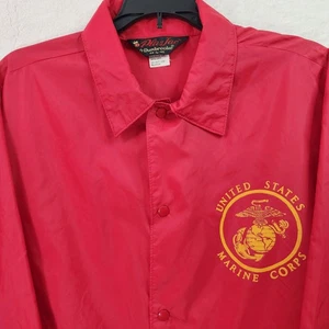 Vintage rote USMC Coachjacke US Marine Corps PLA JAC by Dunbrooke 44 L 45 Paper Tag - Bild 1 von 11