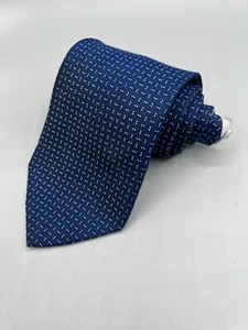 Tommy Hilfiger Neck Tie 100% Silk Blue Geometric Made In USA Mens Vintage - Picture 1 of 12
