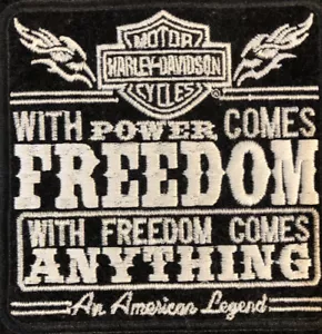Harley Davidson With Power Comes Freedom With Freedom comes Anything Patch - Bild 1 von 4