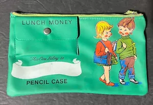 Grünes Mittagessen Geld Reißverschluss Federmäppchen (Geldtasche und Mädchen auf der Vorderseite) - Bild 1 von 18