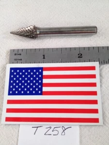 1 NEW FALCON / SGS 1/4" SHANK CARBIDE BURR. SM-4 DOUBLE CUT. CONE USA BUR -T258- - Picture 1 of 4