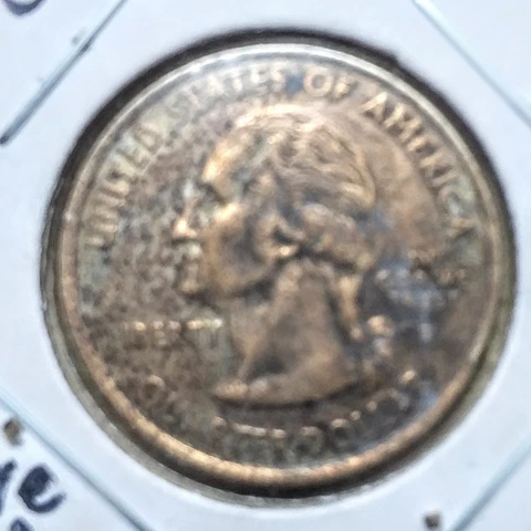2002 D State Quarter Ohio Error Missing Clad Layer Obverse &Reverse "Copper" Cover