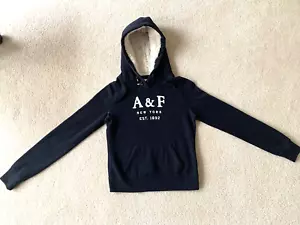 NEW TAGS - Abercrombie & Fitch Hoodie Womens Medium - Lined Navy Blue NWT Cozy - Picture 1 of 4