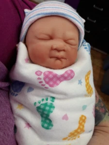 Made in USA 10" Micro Preemie Full Body Silicone Baby Girl Doll  Laila - Picture 1 of 5