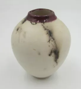 Pequeño recipiente conservador de cerámica de crin de caballo con cuello Oxblood - Imagen 1 de 7