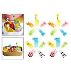 10x Cute Cartoon Animals Kids Food Fruit Fork Picks for Cake Pastry Supply