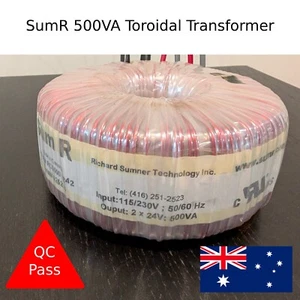 SumR 500VA Toroidal Transformer RC0500-924-2 115/230Vac to 24V (50/60Hz) - Picture 1 of 5