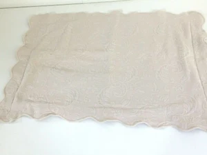 Colchas Domingos Ecru 1 Pillow Sham Portugal Floral Scallop Standard 27x18.5" - Picture 1 of 8