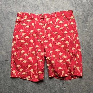 Royal and Awesome Flamingo Golf Shorts Mens 40 Pink Bright Loud Crazy Print Bird - Picture 1 of 12