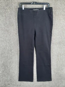 Soft Surroundings Ultimate Denim Pull On Bootcut Jeans Womens M Black High Rise - Picture 1 of 10