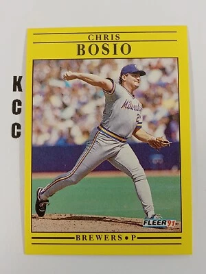 1991 Fleer MLB Baseball Milwaukee Brewers #576 Chris Bosio - Image 1 of 2