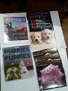 Scrapbooking Lot of 11 Expired Calendars Puppies, Flowers, Nature 2021 Crafting - Picture 1 of 5
