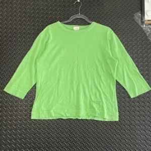 ALPS Lime Green Small Pocket 3/4 Long Sleeve Shirt Women's Size Large - Picture 1 of 9