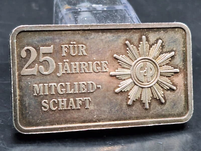 Lingots d'argent 1 once argent 999 Souabe 25 ans de compassion police PIB - Photo 1/2