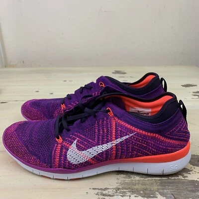 NIKE - FREE TR FLYKNIT 5.0 - Womens EUC Hyper Violet Purple & Orange Shoes, 11.5 - Image 1 of 4