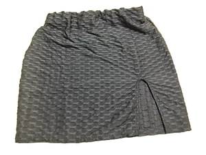 T.I.M.I.N.G Women's Black Honeycomb Mini Skirt size L #GA3 - Picture 1 of 3