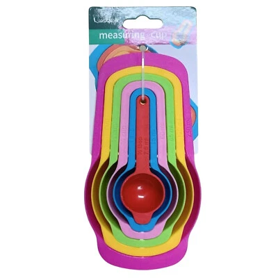 6 Pieces Colorful Measuring Cup Set Cooking Tool Plastic FREE SHIPPING - Image 1 of 4
