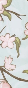 Watercolored Cherry Blossoms decorative paper, laminated bookmark - Foto 1 di 1