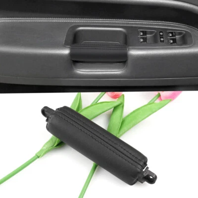 Black Interior Door Right Hand Driver Leather Pull Handle For VW Touareg 2003-10 - image 1 of 4