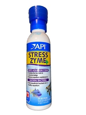 API Stress Zyme + Keeps Aquarium Clean, Natural Live Bacteria, Healthy Fish 4oz - Image 1 of 4